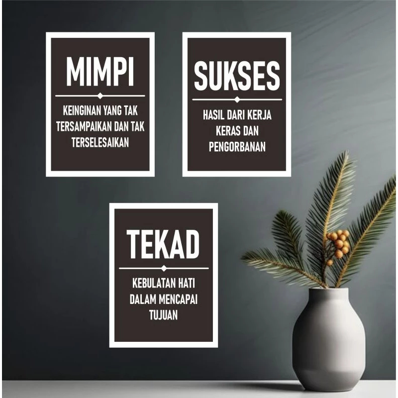 papan hiasan dinding Walldecor Kata Kata Motivasi MDF – Hiasan Dinding Minimalis Dekorasi Rumah Kama
