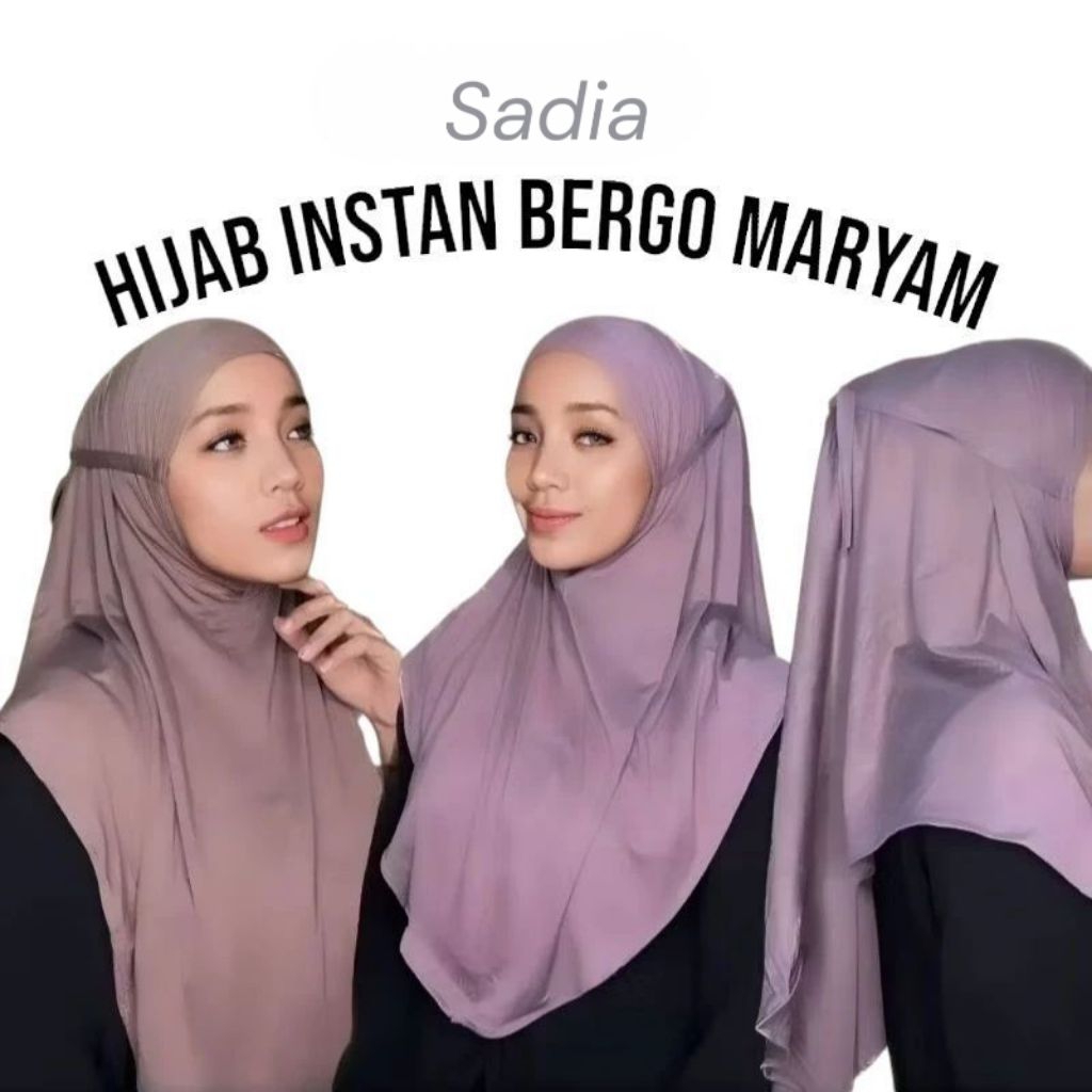 Sadia - Hijab Instan Bergo Maryam Bahan Kaos Rayon Super Premium