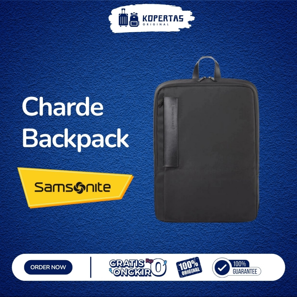 Samsonite Charde Tas Ransel Hitam - Pria Wanita