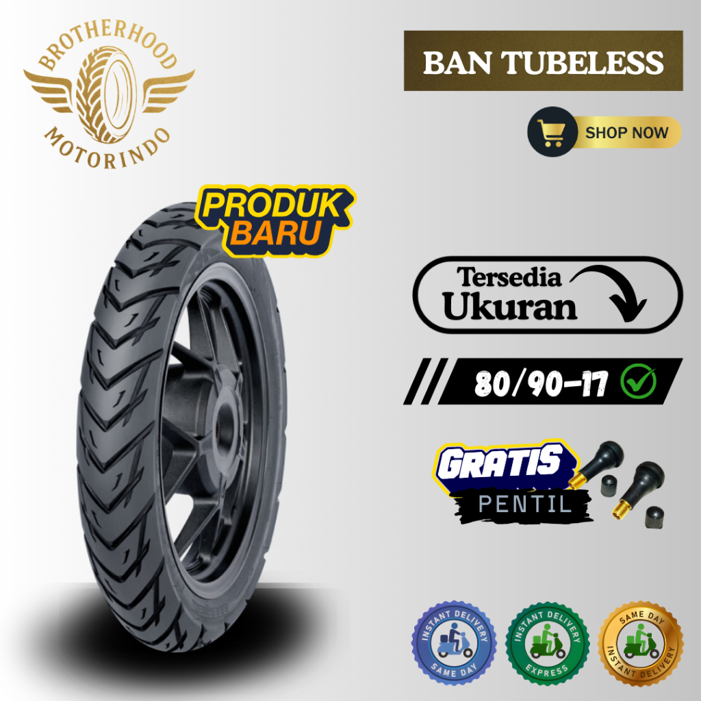 BAN FDR SPARTAX TL 80/90-17 TUBELESS  / BAN SPARTAK TUBLES / BAN MOTOR RING 17 / BAN FDR RING 17 / B