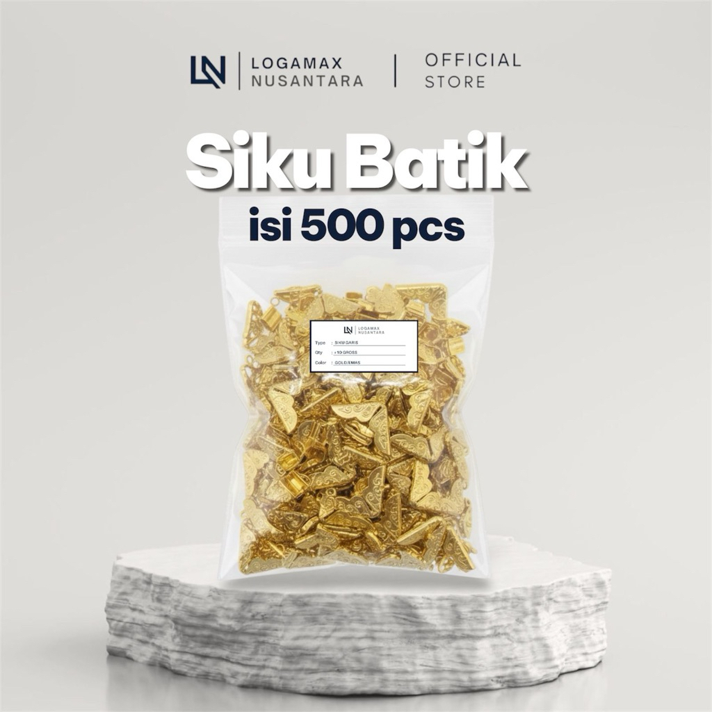 (500 PCS) SIKU BATIK EMAS LOGAMAX/ SIKU SUDUT BUKU / SIKU BUKU WISUDA / SIKU BUKU YASIN / SIKU BUKU 