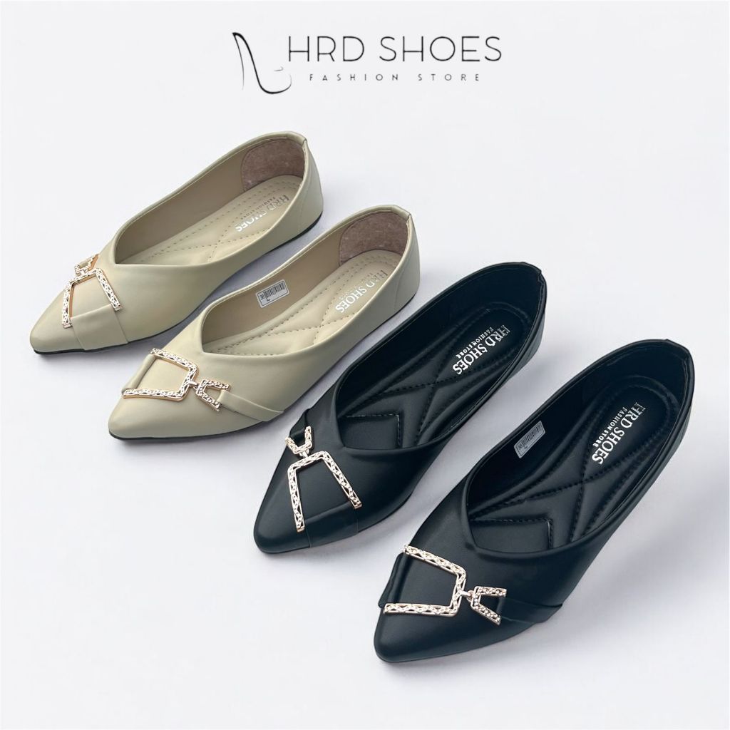 Sepatu Wanita Flatshoes Kerja | Flatshoes Wanita Santai Hitam Cewek