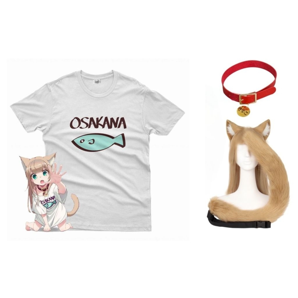 FULLSET OSAKANA NEKO (WHITE SHIRT)