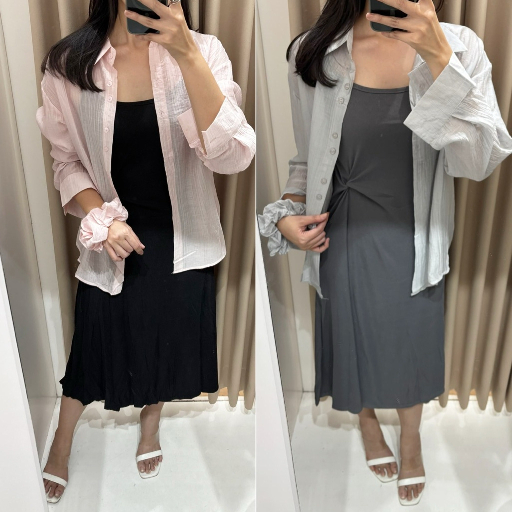 Noona - Setelan Wanita Dress Kemeja Set
