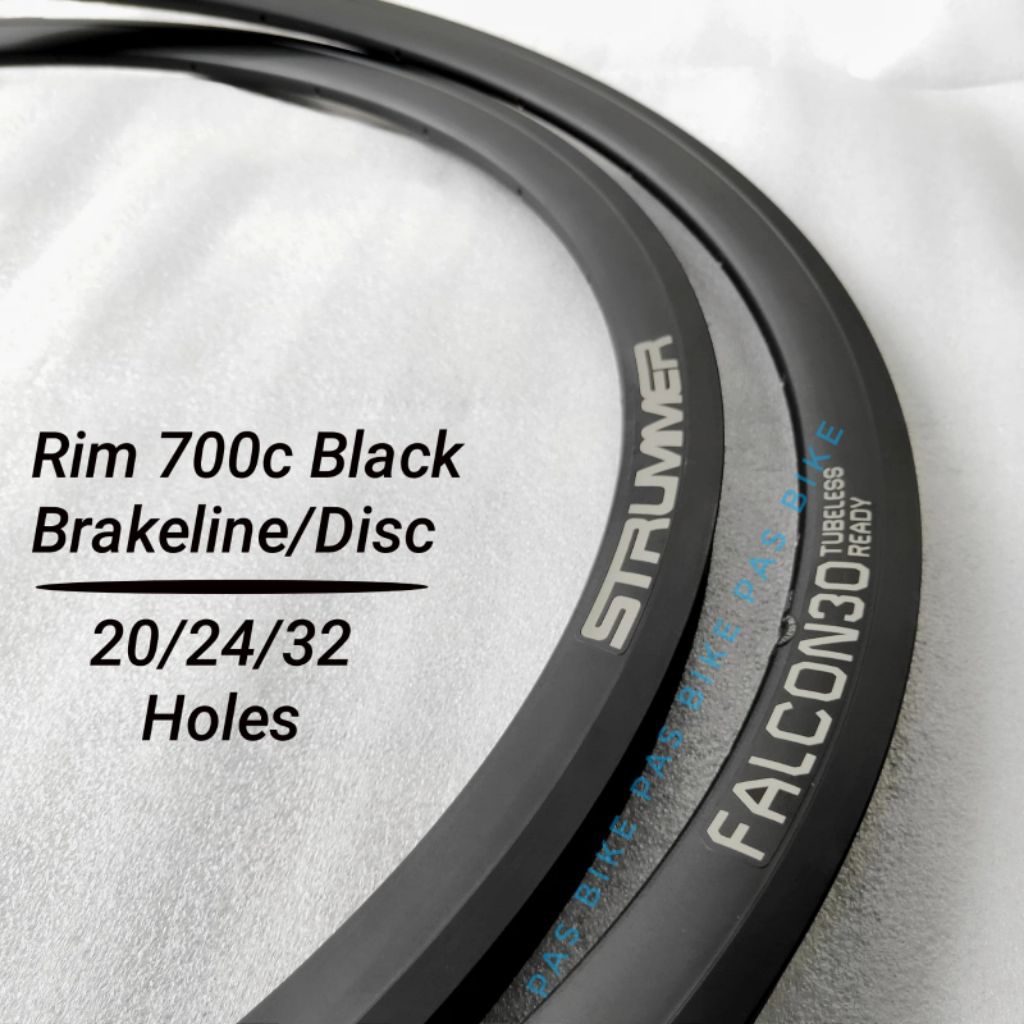 Rims 700c Velg Roadbike Brakeline Hitam Strummer Falcon30