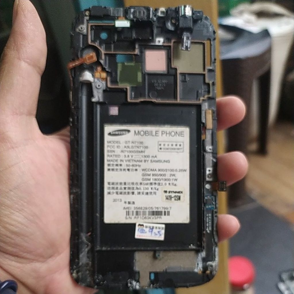 frame atau tatakan lcd Samsung model:GT-N7100 second original copotan