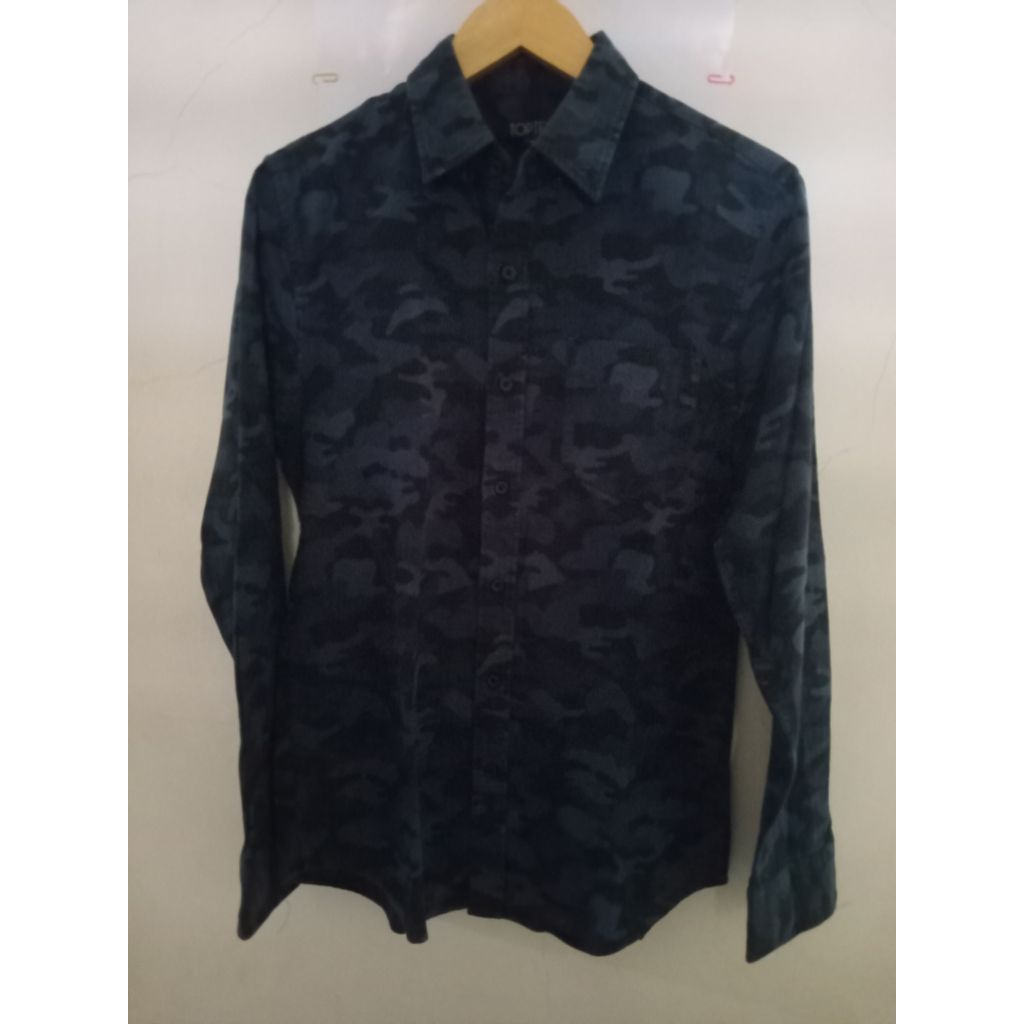kemeja panjang navy motif Top ten