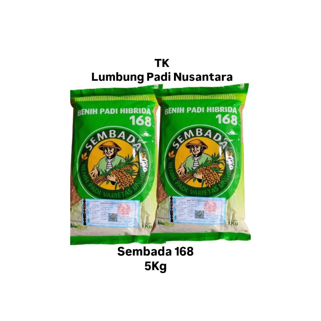 Sembada Benih Padi Hibrida 168 Varietas Unggulan 5 Kg untuk Hasil Panen Optimal dengan Akar Lebat Ba