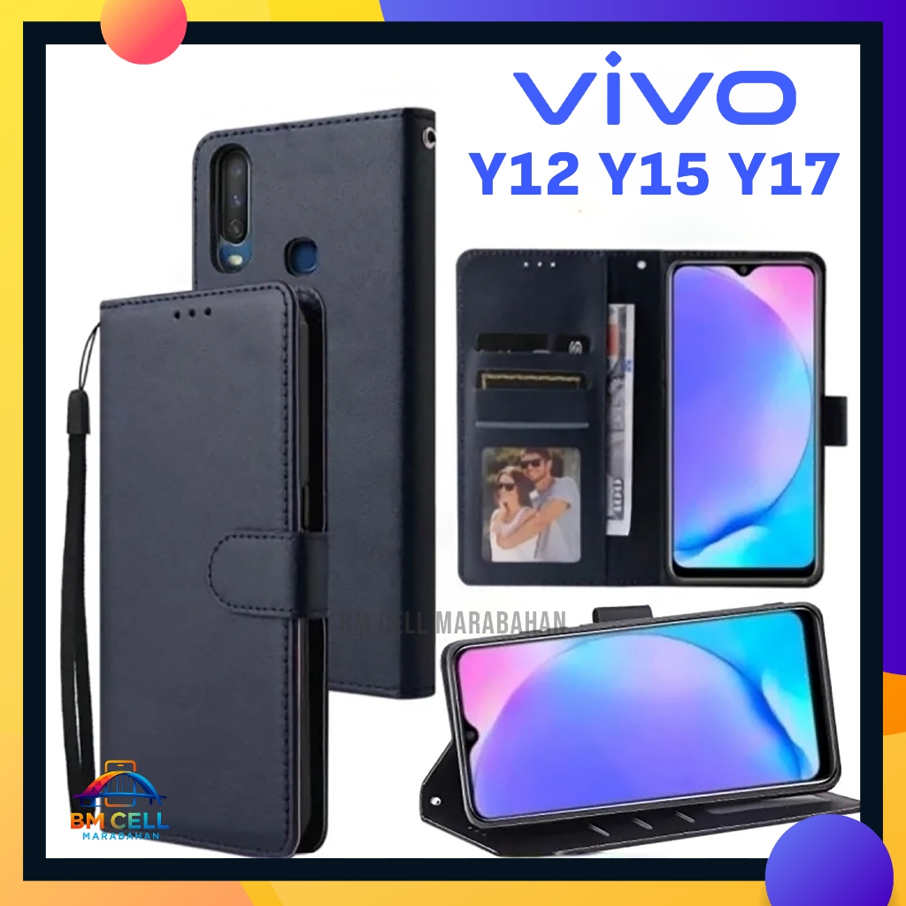Case Dompet Vivo Y12 / Y15 / Y17 – Flip Cover Kulit Premium, Slot Kartu & Uang, Softcase Elegan