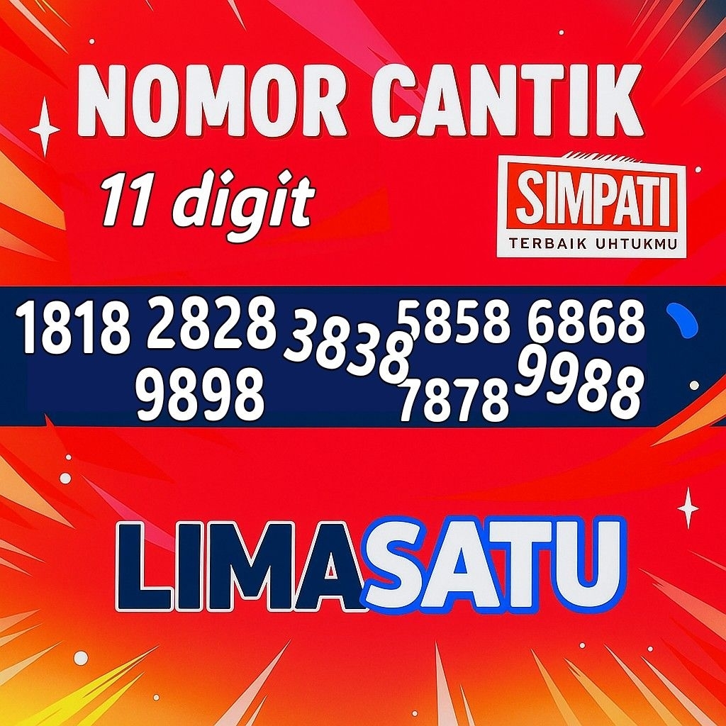 Nomor Cantik Simpati 11 digit angka Hoki - Nomor Cantik Telkomsel 11 digit 1818/2828/383/4848/5858/6