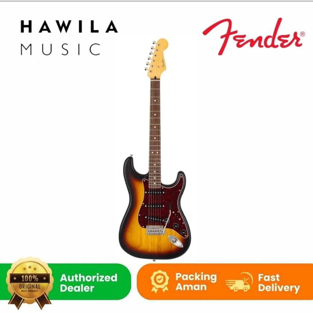 Gitar Fender MIJ Limited Stratocaster Electric Guitar RW FB Raw Ash 3 Color Sunbrust