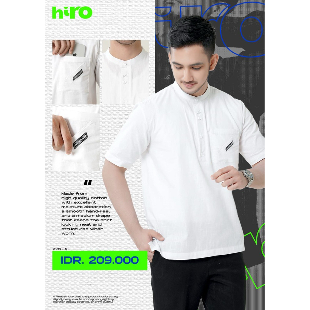 RABBANI ORIGINAL - baju koko KEMKO HIRO SAKER PDK PUTIH