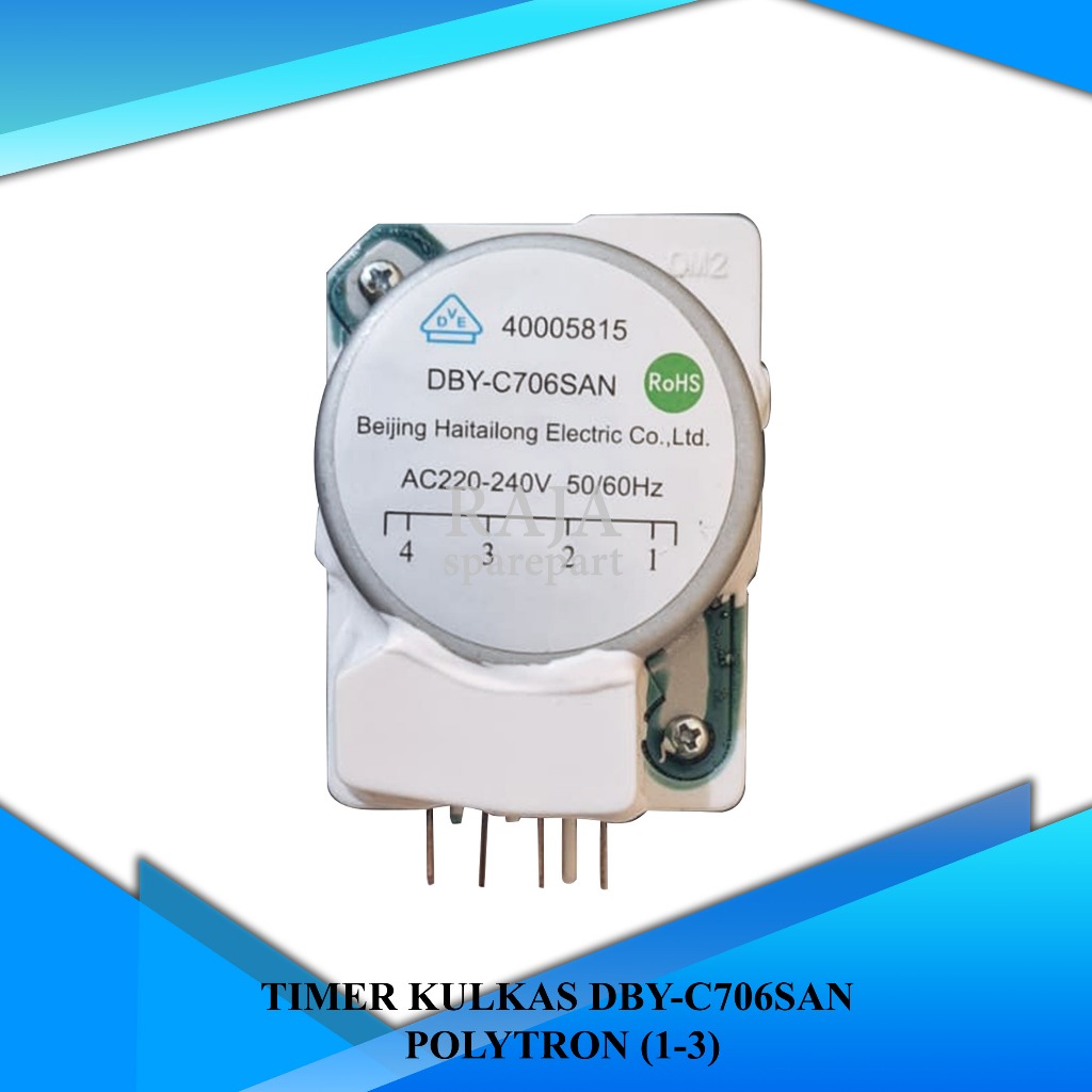 SPAREPART KULKAS TIMER TT3B / TIMER KULKAS DBY-C706SAN POLYTRON (1-3)