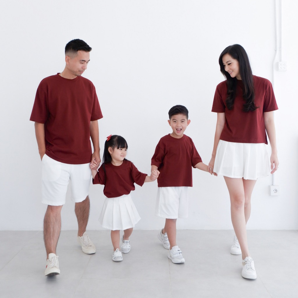 Isla Oscar Zen Fly Family Maroon - Maroon - Set Pakaian Keluarga - Baju Couple - Baju Keluarga - Baj