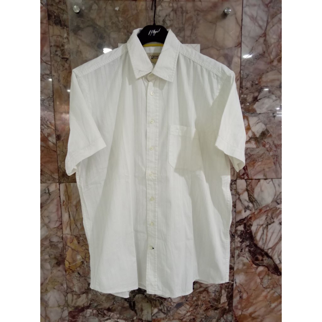 sale kemeja katun putih pria camel active size L