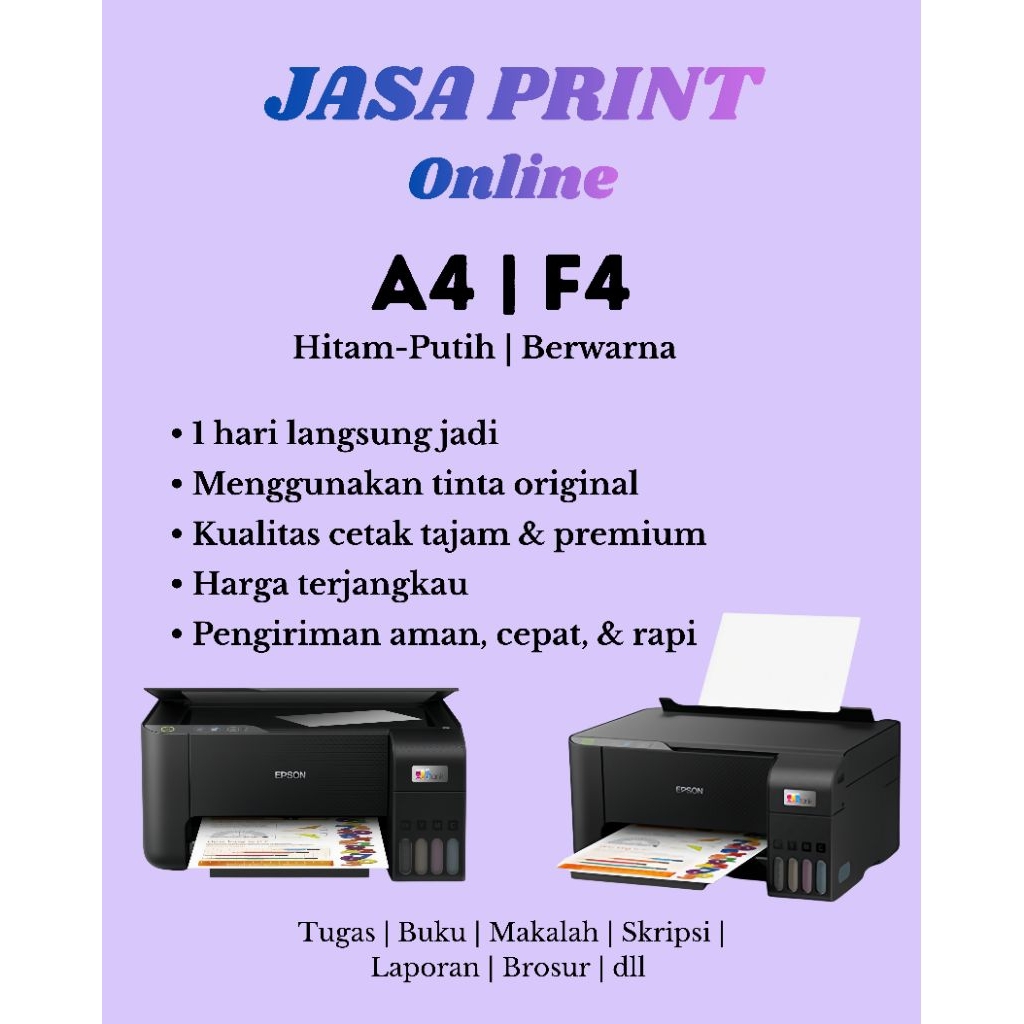 Jasa Print Online 24 Jam Cepat 1 Hari Jadi | Cetak Dokumen Brosur Poster Murah