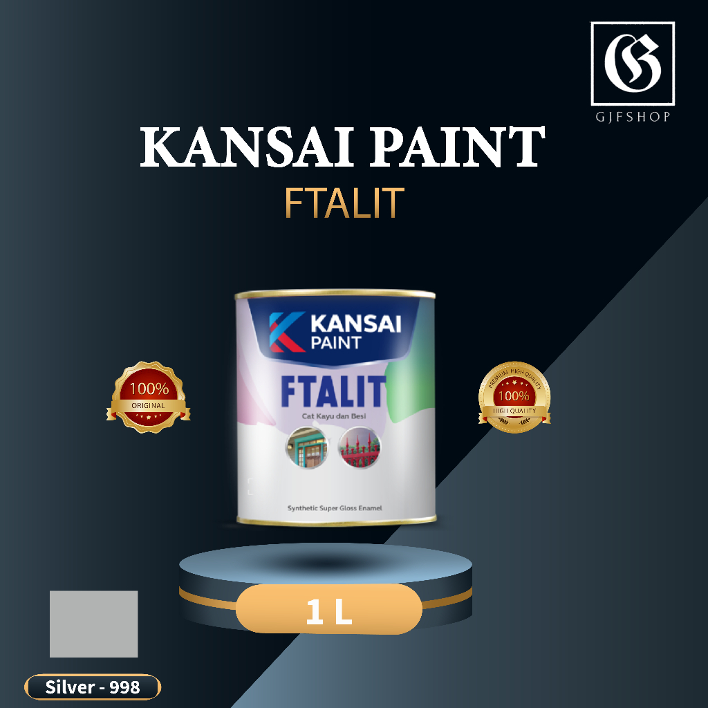 Cat Minyak Besi Kayu Ftalit Kansai Paint 998 Silver 1kg