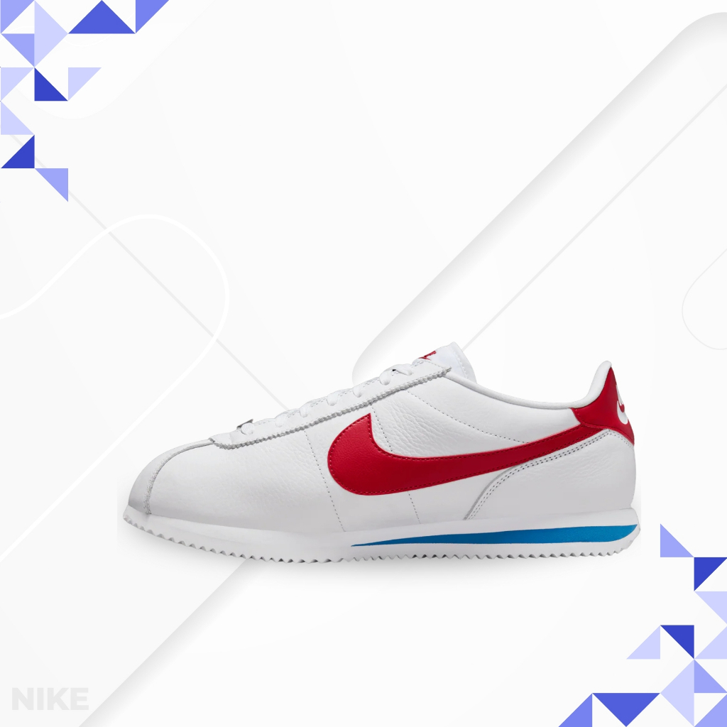 NIKE Cortez Forrest Gum White Varsity Red Sepatu Sneakers Pria -