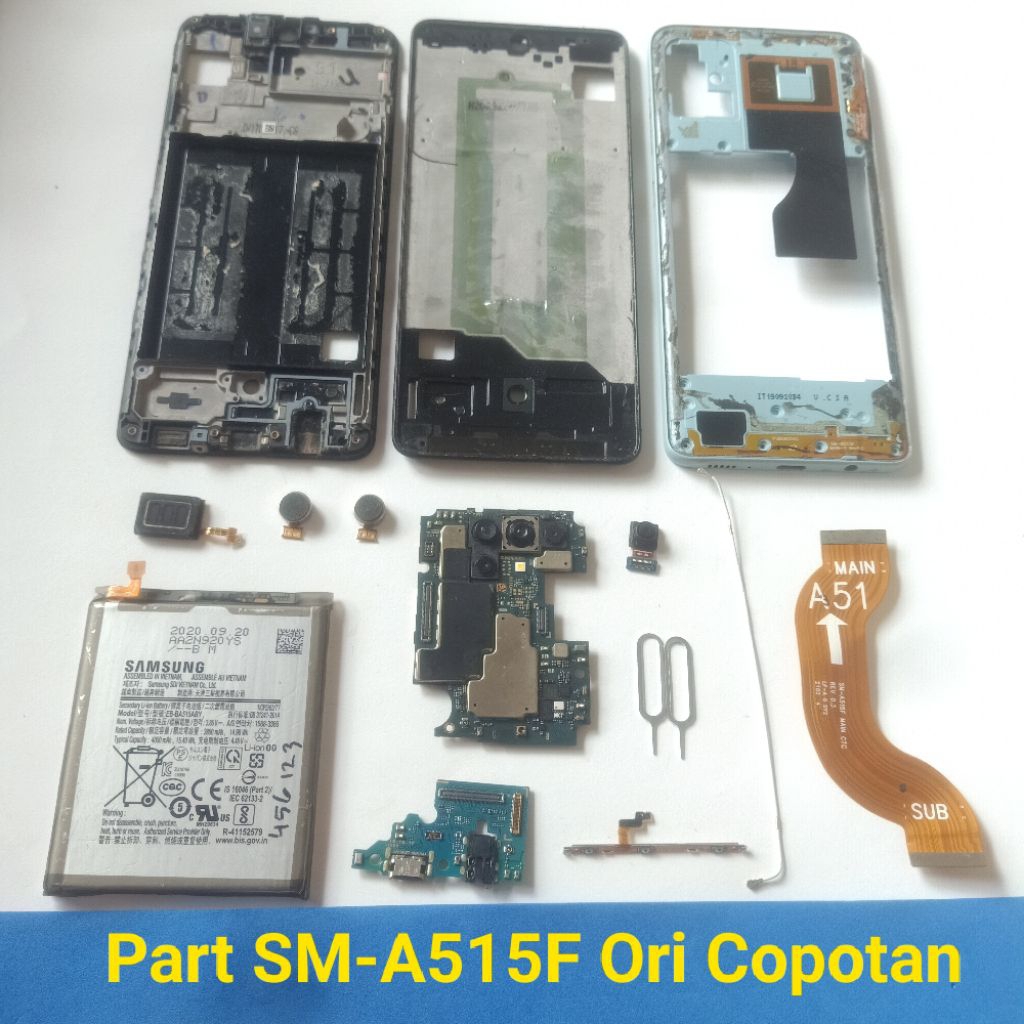 Sparepart copotan Samsung A51 / A515f Second Original Copotan Normal  kamera depan belakang  PCB Kon