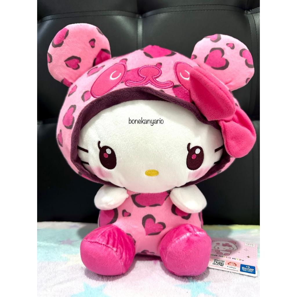 Boneka Panda Hello Kitty Leopard Pink BIG Plush Doll Original Sanrio Jepang Toreba Kuromi My Melody