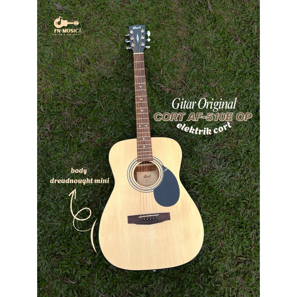 GITAR ORIGINAL CORT AF-510E OP, GITAR AKUSTIK ELEKTRIK, GITAR ELEKTRIK CORT, GITAR AKUSTIK ELEKTRIK 