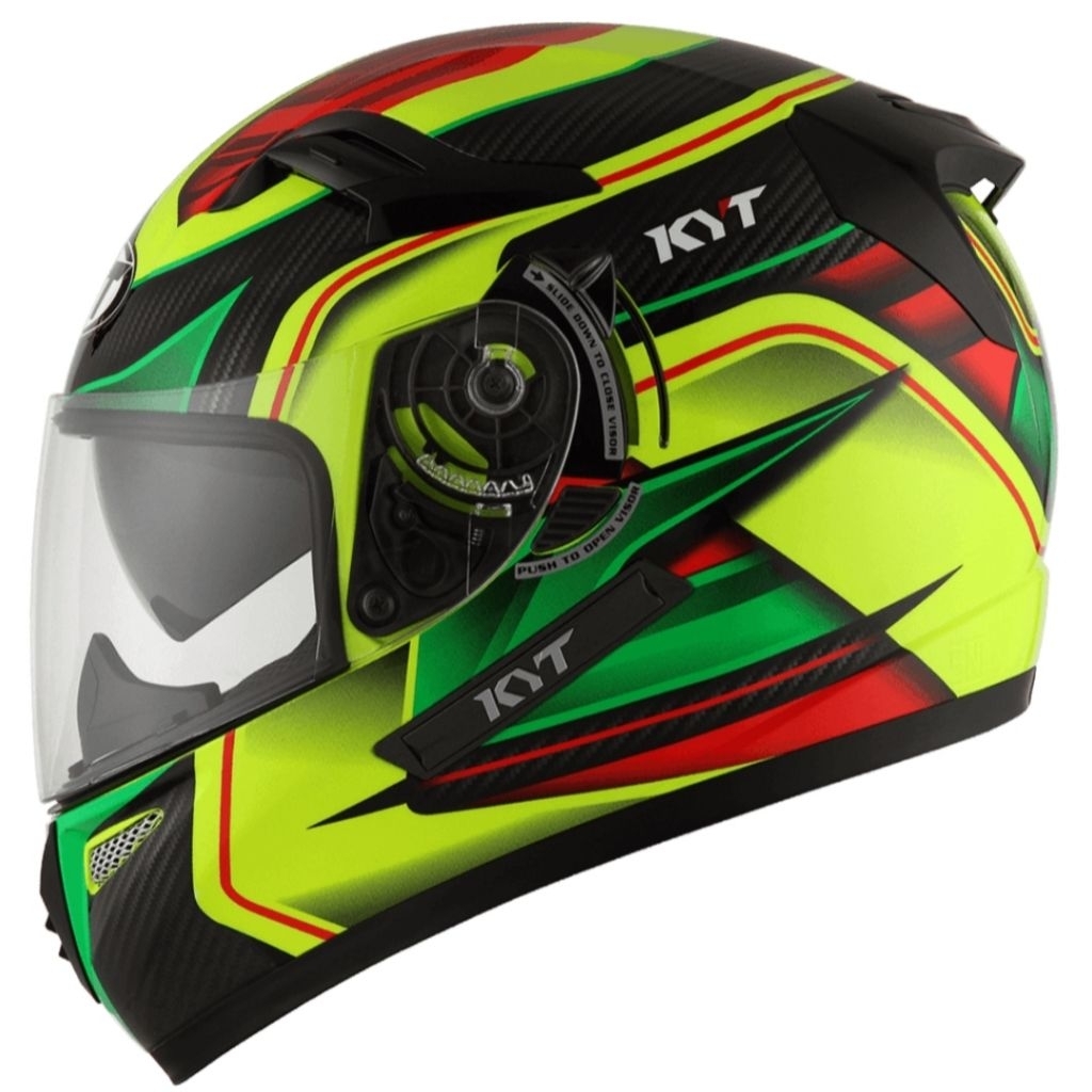 Helm KYT K2 Rider Original Super Fluo #2 Yellow Fluorescent