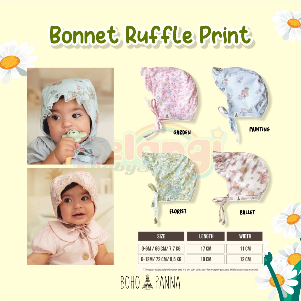 BOHOPANNA BONNET RUFFLE|BONNET RUFFLE CEWE|BONNET RUFFLE GEMAS