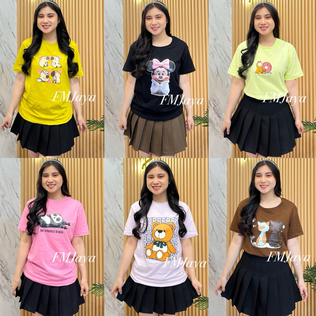KAOS DAILY WANITA 888 - 33 || KAOS COTTON COMBED WANITA || TOP POLOS ONECK COTTON | BAJU KAOS TUMBLR