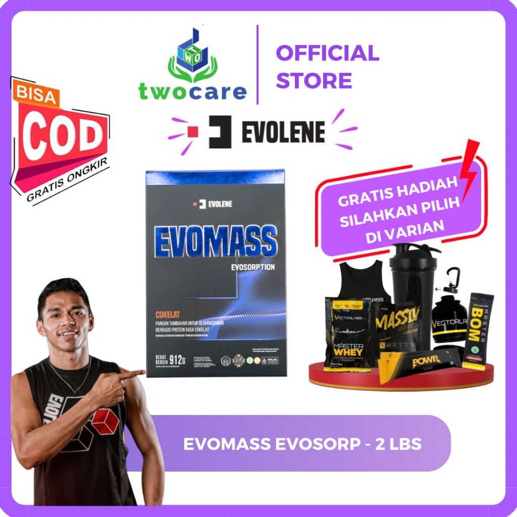 Evolene Mass Gainer Evomass Evo Mass 2 LB 912 GRAM BPOM