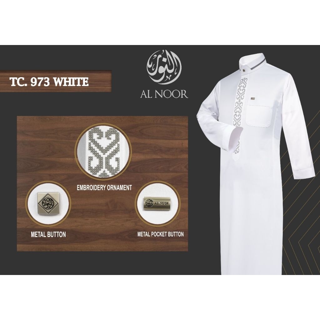 Jubah putih al Noor non manset