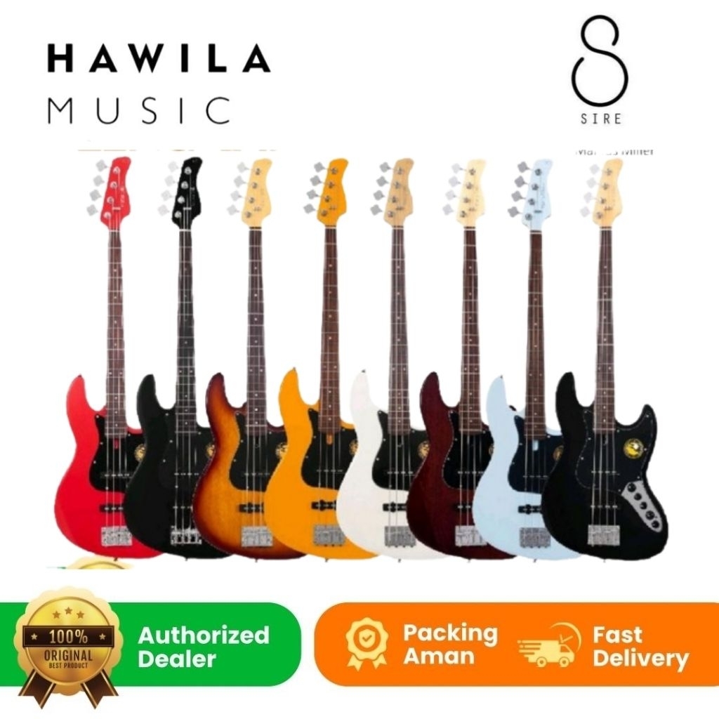 Gitar Bass Sire Marcus Miller V3-4-TS - V3-4-SNB - V3-4-RS - V3-4-BK 4 String Passive Bass Guitar Si