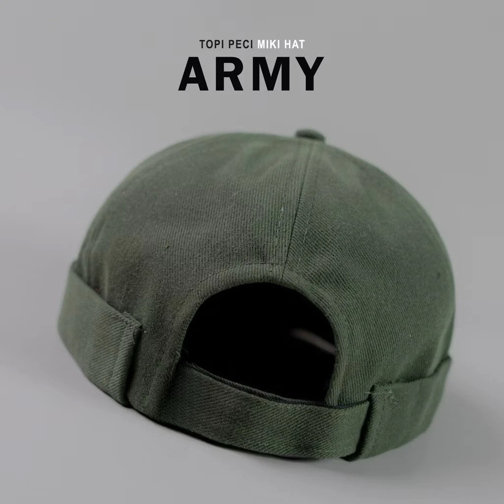 Peci Miki Hat Army / Topi Peci / Peci Hitam peci putih Polos Kopiah Dewasa COD