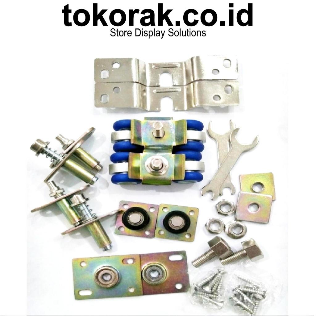 RODA REL PINTU SLIDING PINTU LEMARI KAYU GESER AKSESORIES PINTU 57-07A