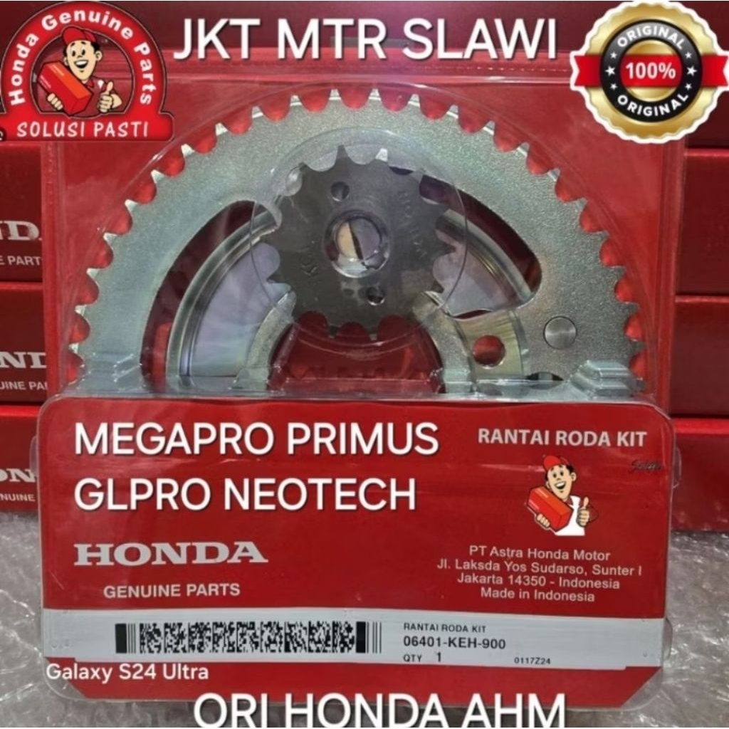06401 KEH 900 gear set megapro primus, gear set megapro 2009, gl pro neotech 1setb asli honda ahm, o