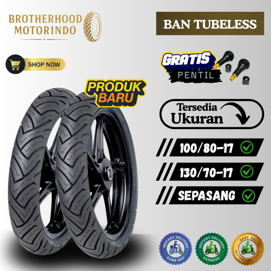 (PAKET SEPASANG) BAN FDR XR EVO (100/80-17 / 130/70-17) TUBBELES / BAN XR EVO TUBLES / BAN MOTOR RIN