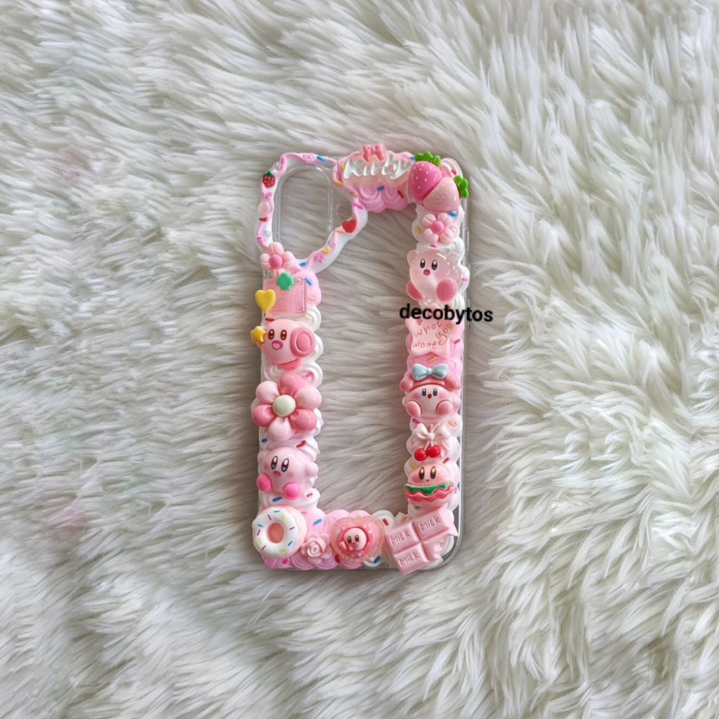 (decobytos) PRE-ORDER Decoden Phone Case Casing “Sugar Rush Kirby” For All Type HP Handmade Deco Cre