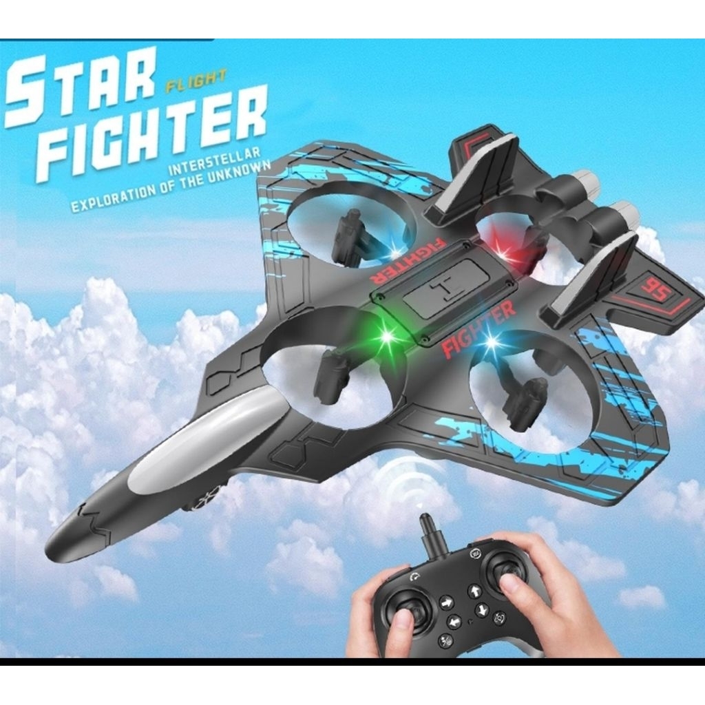 Mainan Pesawat Terbang Remot Control RC Pesawat Tempur Dengan LED Lampu Pesawat Glider Airplane Foam