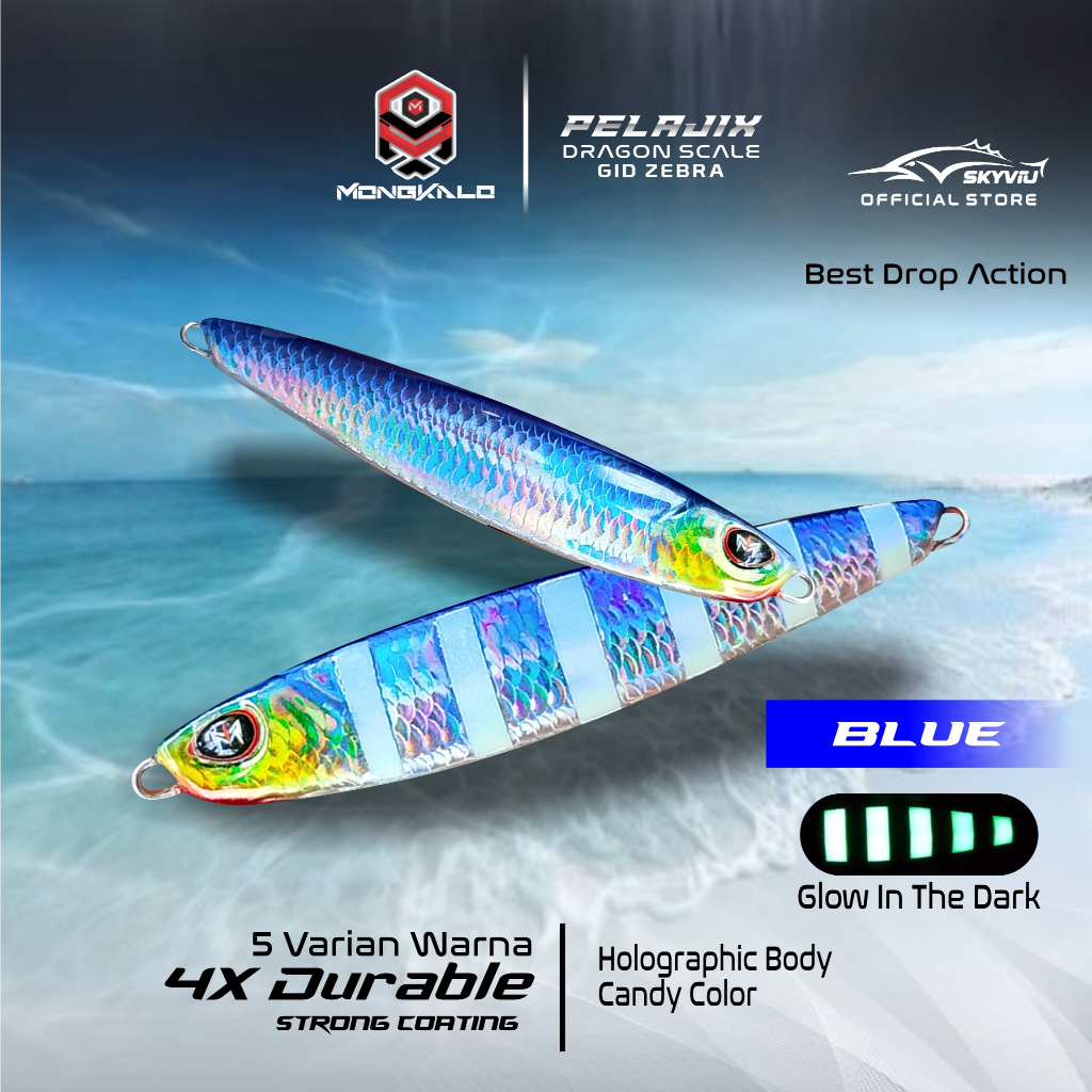 Mongkalo Pelajix Sisik-Kecil GID-Zebra noMotif Candy 40 Biru