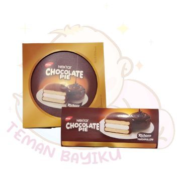 NEXTAR NABATI CHOCOLATE PIE 168gr [7pcs x 24gr] Chocopie Marshmallow Rasa Cokelat Kenyal Cocopie Ena