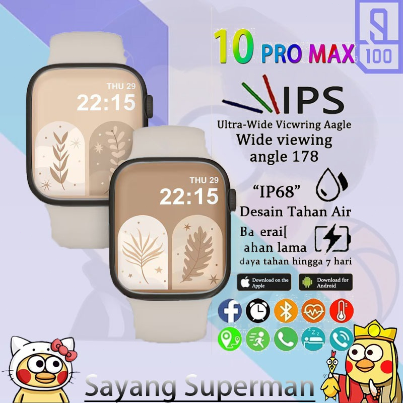 SAMSUNG SmartWatch 100 PRO MAX Waterproof Bluetooth Call Jam Smartwatch Wanita Pria Monitor Detak Ja