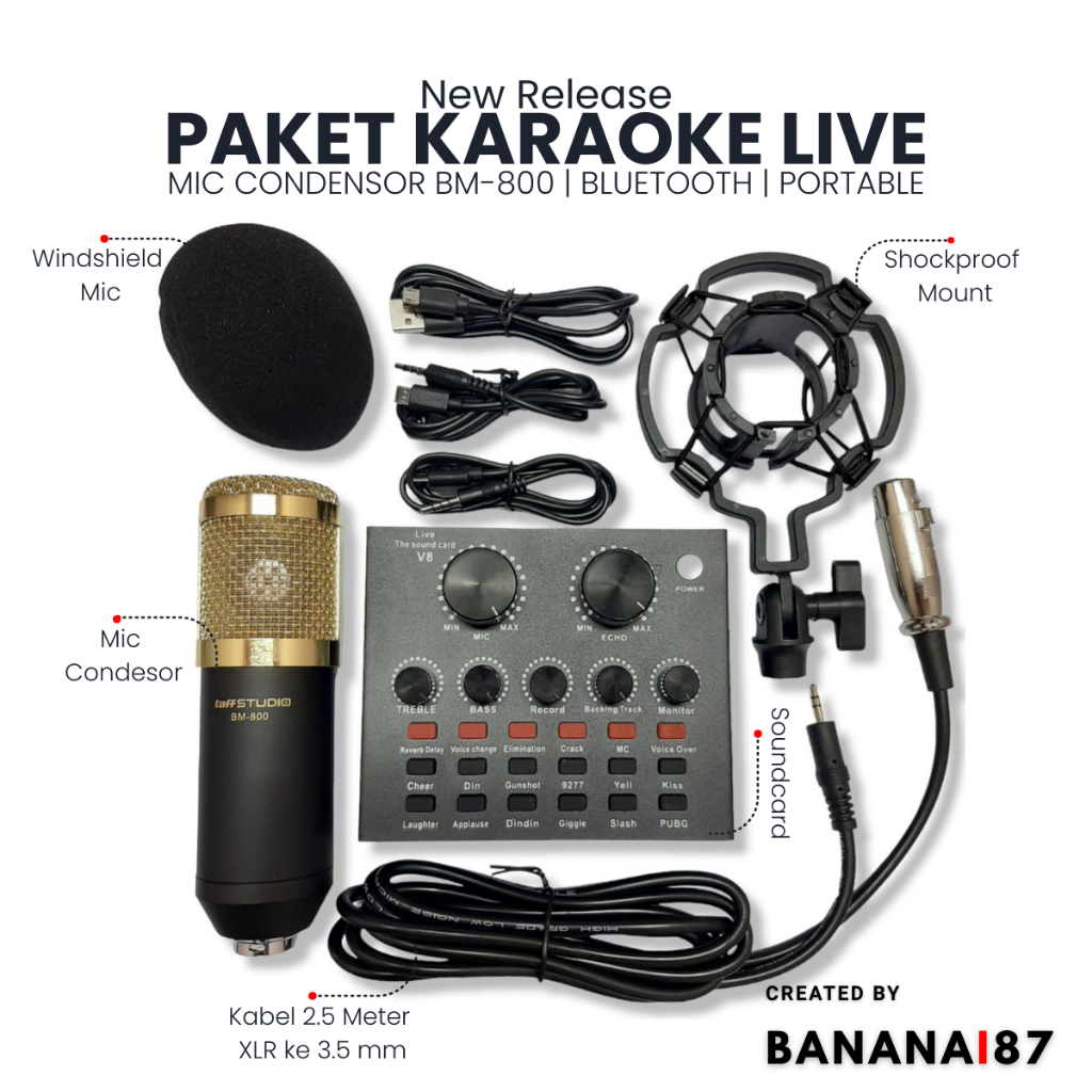 Alat Live Karaoke Mixer Sound card V8 Bluetooth Audio Stereo Soundcard Streaming TikTok Youtube Smul