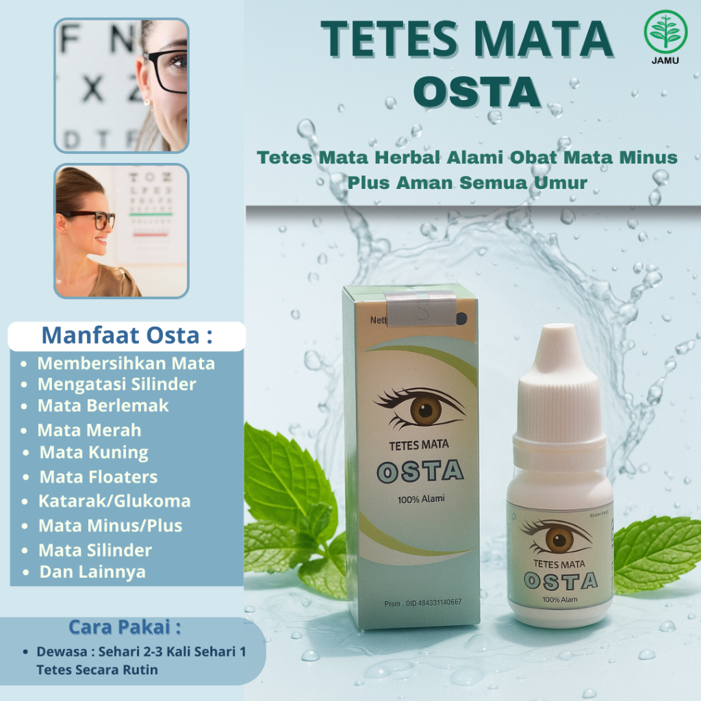 OSTA Tetes Mata Herbal Alami Obat Mata Minus Plus Aman Semua Umur