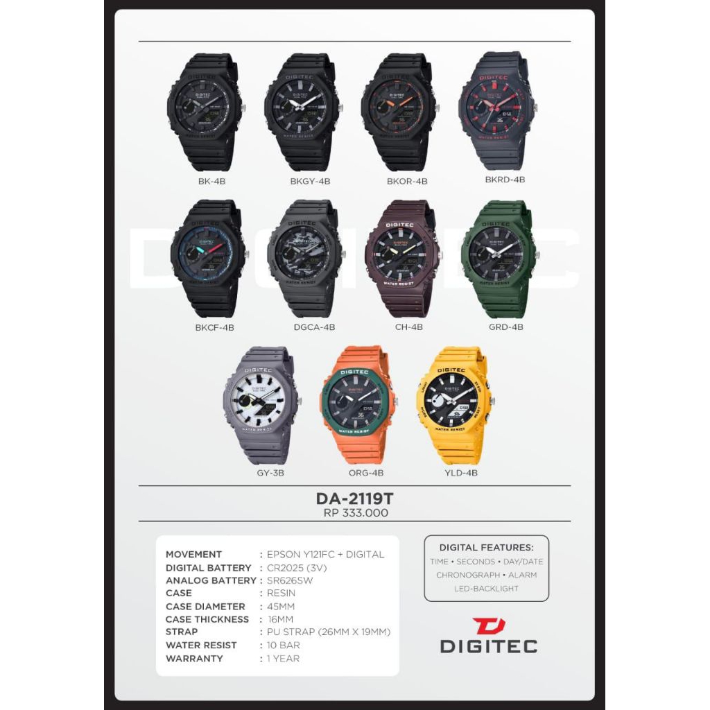 JAM TANGAN DIGITEC 2119/ DIGITEC 2119 ORIGINAL