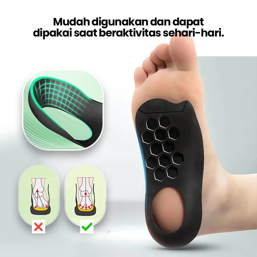 Sol Korektif Kaki Alat Penyangga Telapak Kaki - Menambah Tinggi Badan / Alat Terapi Telapak Kaki ort