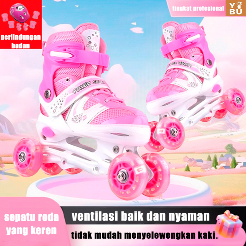 Sepatu Roda Anak Perempuan & Laki-Laki – Sepatu Roller Skate Lucu Bisa Diatur Ukuran