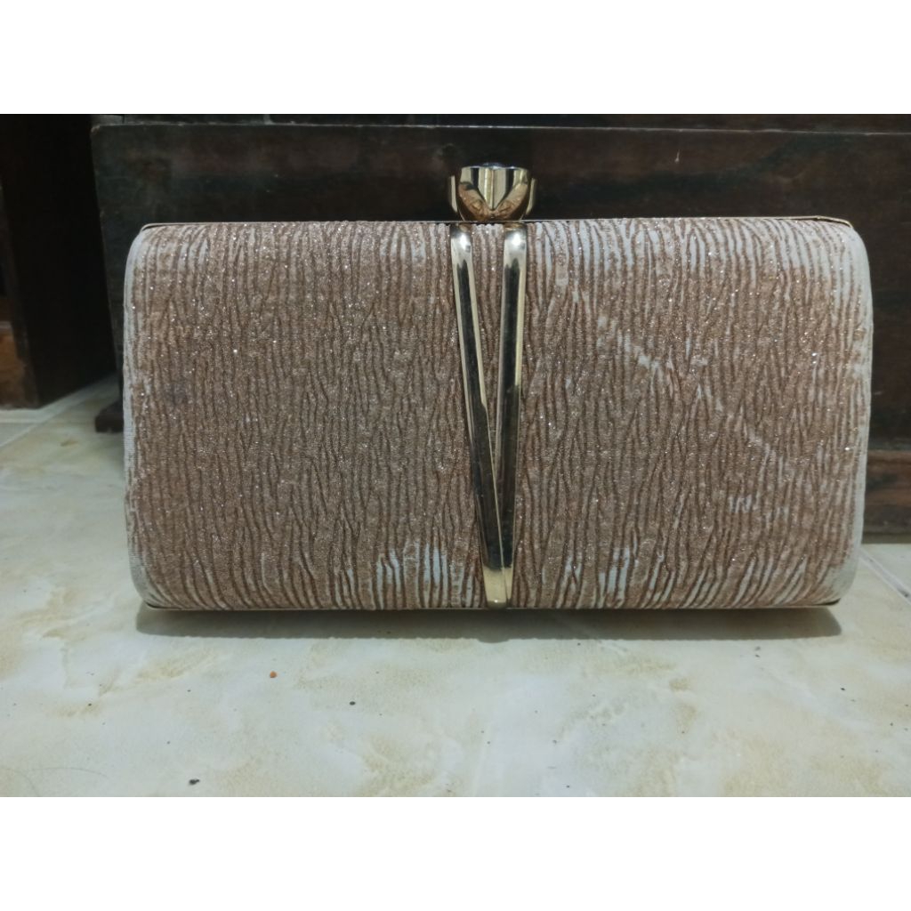 tas kondangan tas bahu dan tas selempang persegi wanita warna pink preloved