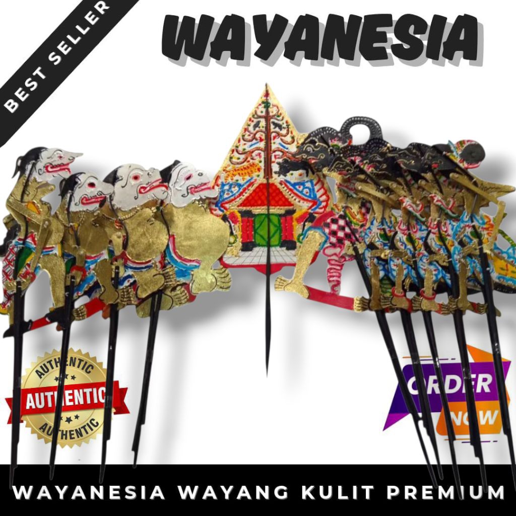 wayang kulit sepaket isi 10 sepaket pandawa sepaket punokawan gunungan