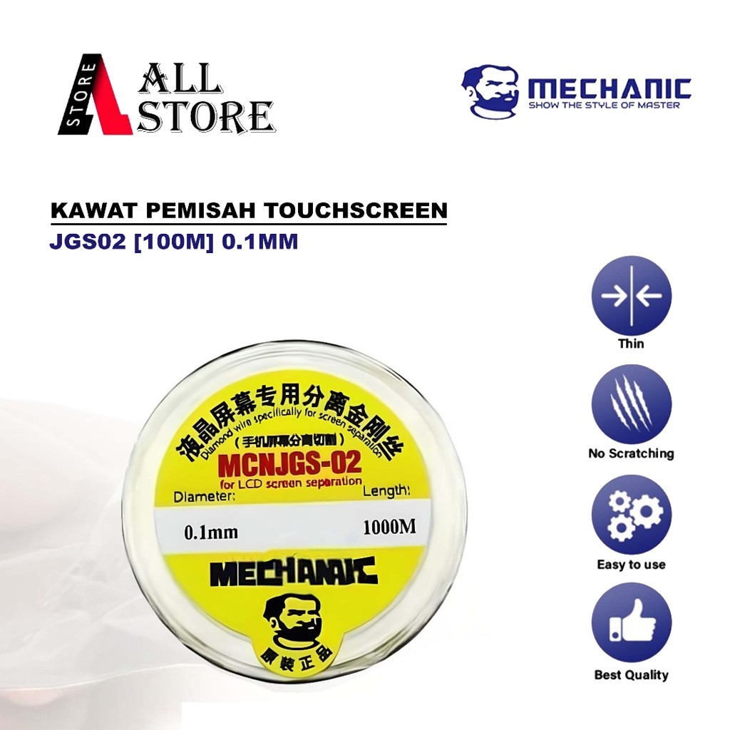 MECHANIC JGS02 KAWAT PEMISAH TOUCHSCREEN [100M] 0.1MM ORIGINAL