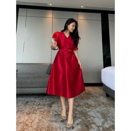 Dres Pesta Saten Organza Jumbo Elegan Kebaya Natal Bahan Satin / Seragam Dres Natal / Dres Kondangan