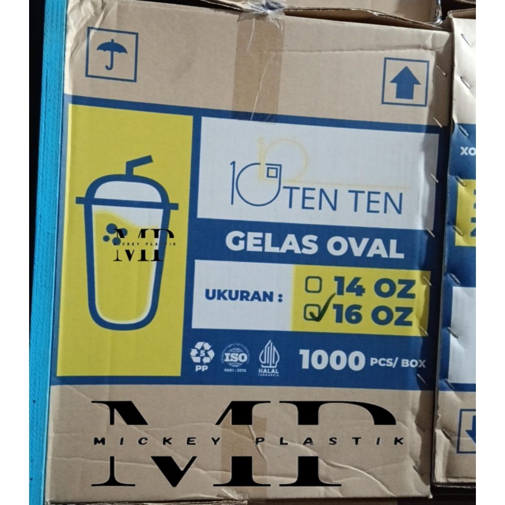 GELAS OVAL 14 OZ MEREK TENTEN / U CUP 14OZ TEBAL BENING 1KARTON ISI 1000 PCS